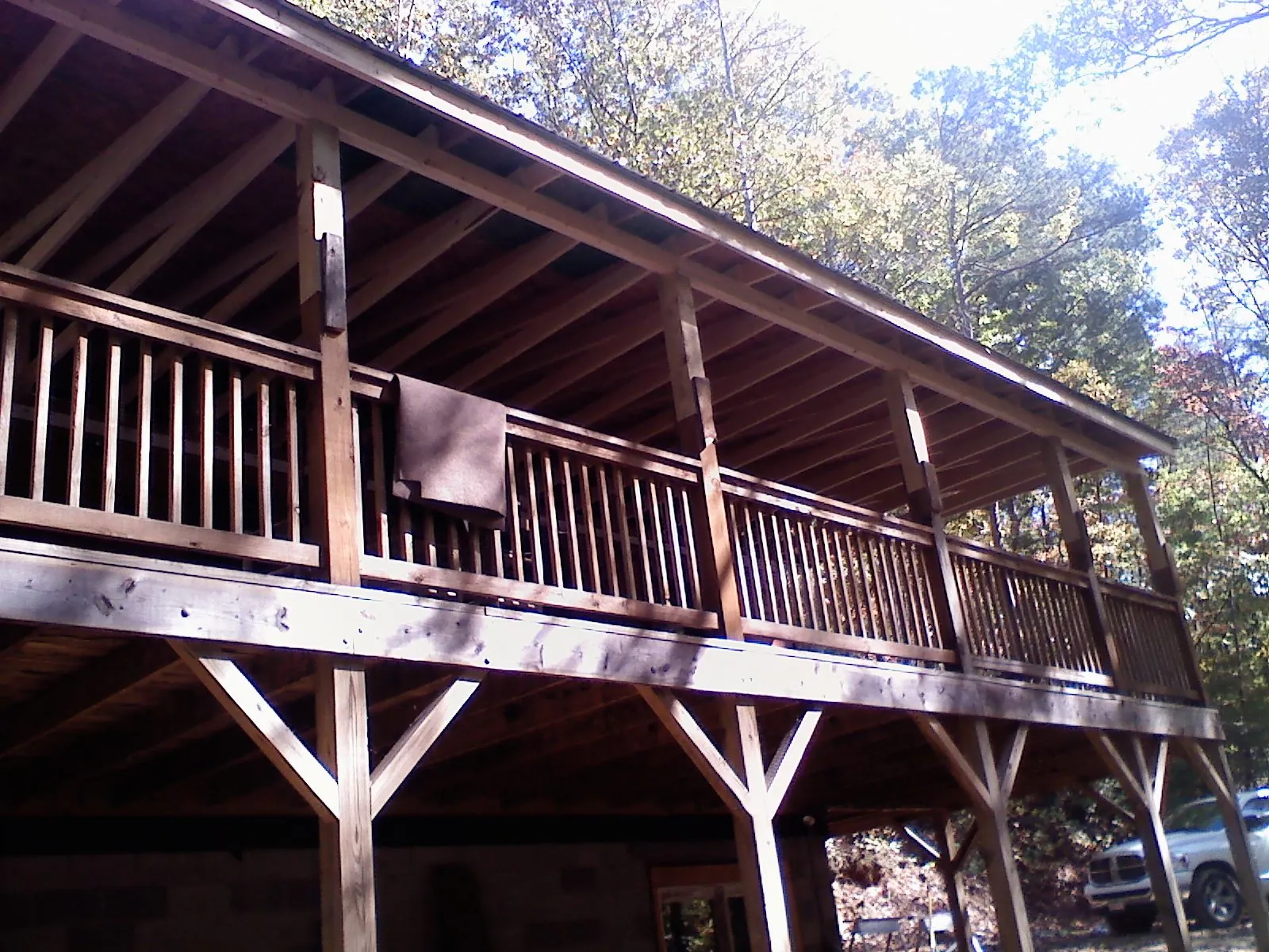 Timber framing under a new elevated porch and deck — Roof Leak Repair in La Rue by Roofing Brothers